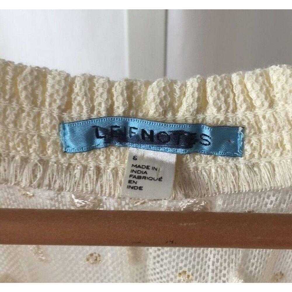 LEIFNOTES for ANTHROPOLOGIE Ivory NET DOT & GLEAM Dress sz. 8 - Picture 4 of 5